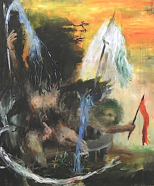 Alexander König: The water from the hand/Belvedere, 2010
Acrylic and dammar on canvas, 180 x 150 cm


